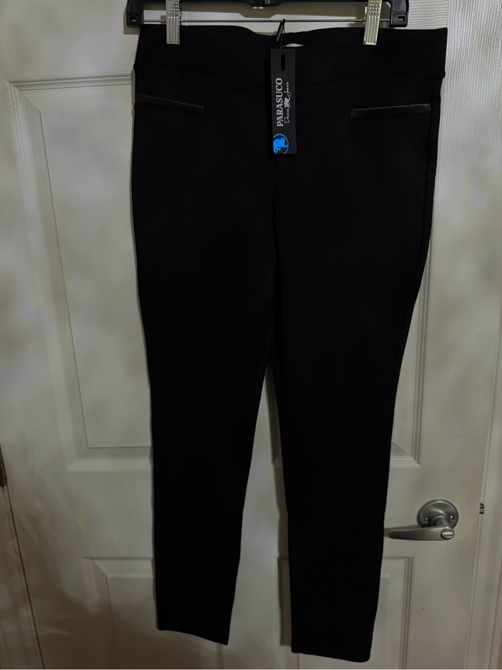 Parasuco 8027PW Black Knit Pants Ladies In Size L NWT